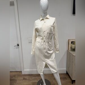 Rag and Bone white denim midi dress size 26